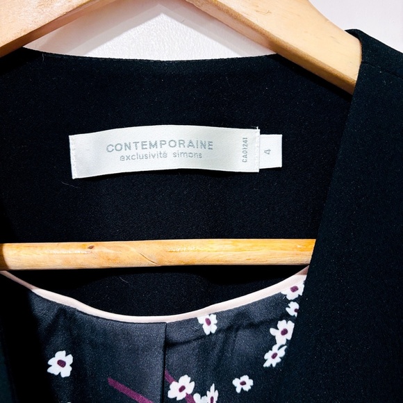 SIMONS – Black open-front blazer | Tailored minimalist jacket | Size 4 * - Picture 7 of 8